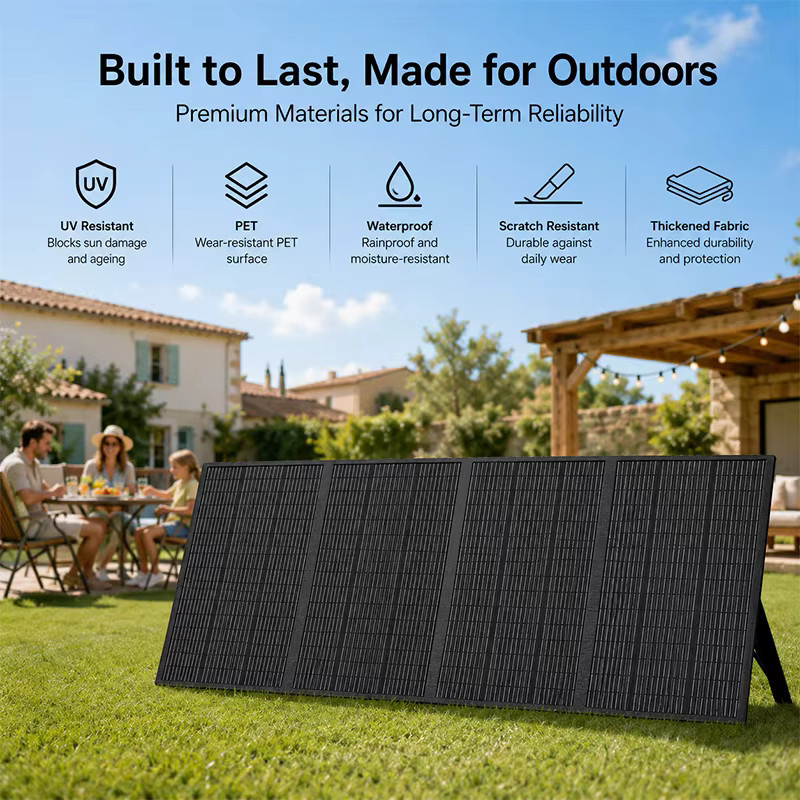 CHUBAN Tragbares 400W Solarpanel-Set, Wasserdichtes Faltbares Solarladegerät in Schwarz für Camping und Wohnmobil - Bild 2
