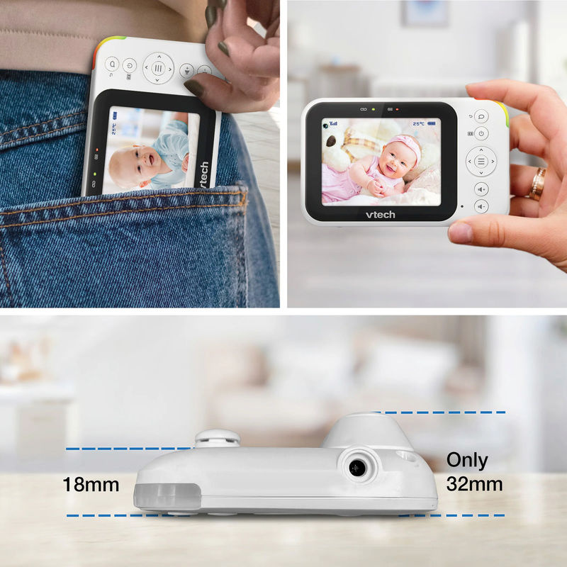 Vtech Babyphone mit Kamera RM4761 Audio-Video Überwachung in Weiß mit App-Steuerung und 300 m Reichweite - Bild 4