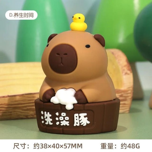 Binchi Capybara Figur Spielzeug, braune Kapibara Puppe als Schreibtisch Dekoration für Kinder und Erwachsene - Bild 1