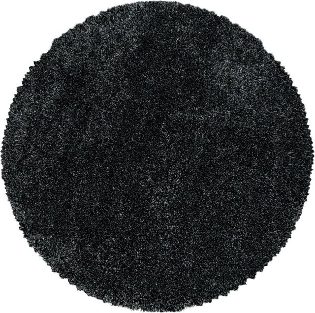 Ayyildiz Hochflorteppich Fluffy Shaggy in Anthrazit, Durchmesser: 120 cm - Bild 1