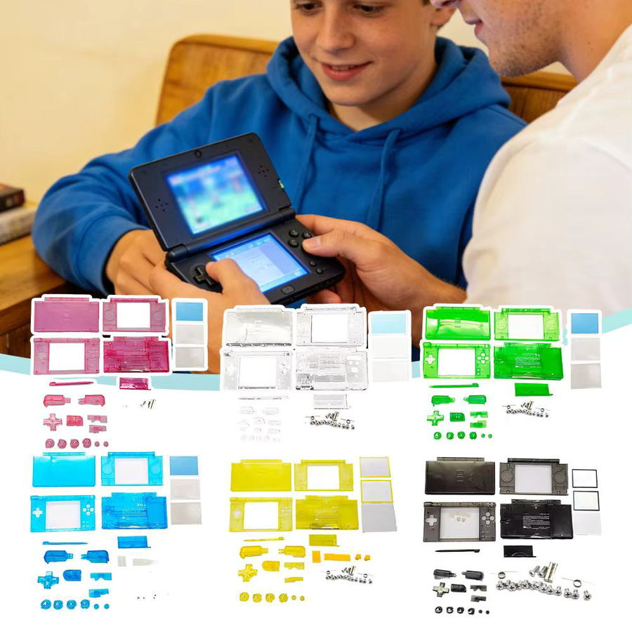 Komplettes Ersatzgehäuse für Nintendo DS Lite NDSL Konsole inklusive Tasten und Schrauben-Set in Transparent - Bild 1
