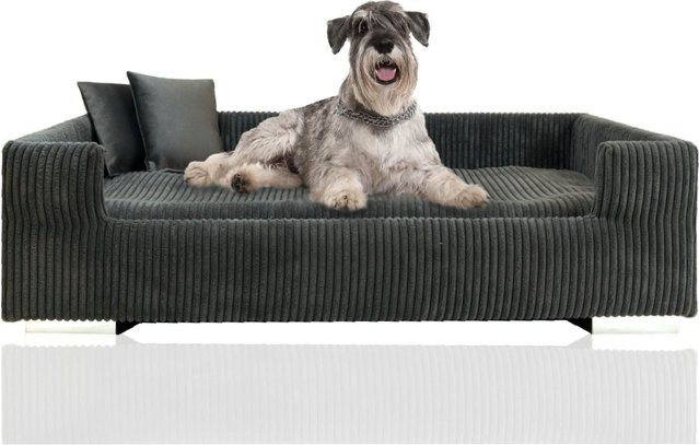 Rohrschneider Hundesofa aus Cord mit abnehmbarem Bezug in Beige oder Grau - Bild 1