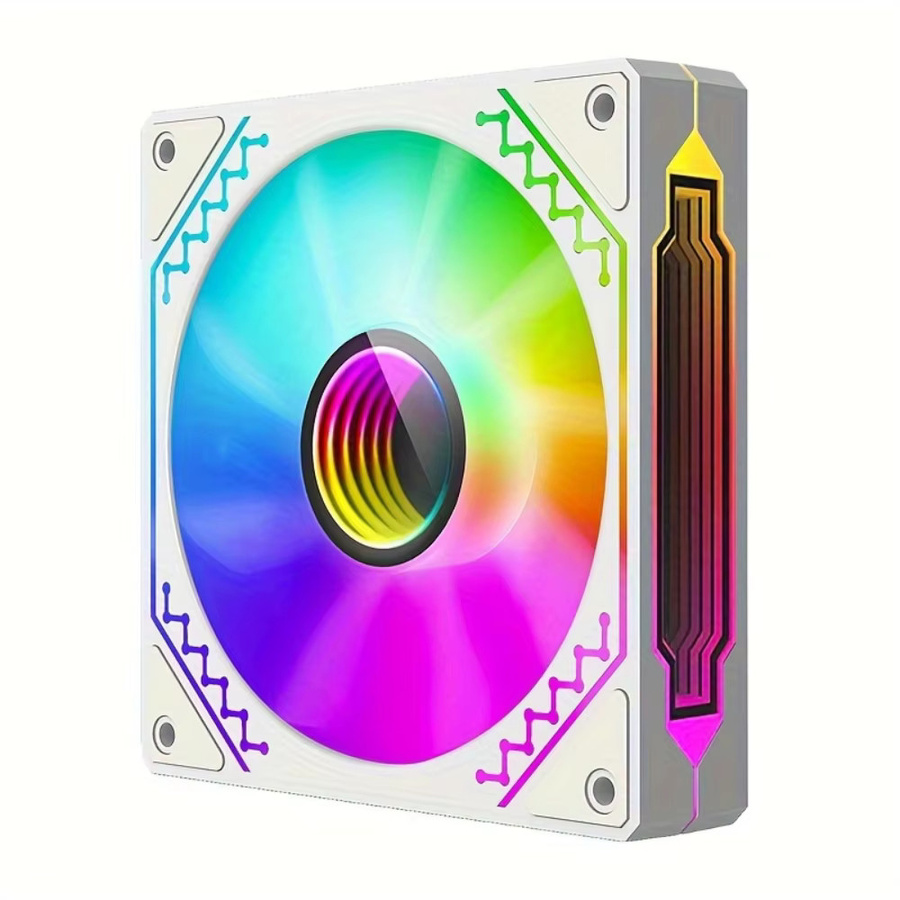 TEUCER Prisma ARGB-PWM-PC-Lüfter mit Infinity-Spiegel-Lichteffekt in Weiß, 12 cm - Bild 3