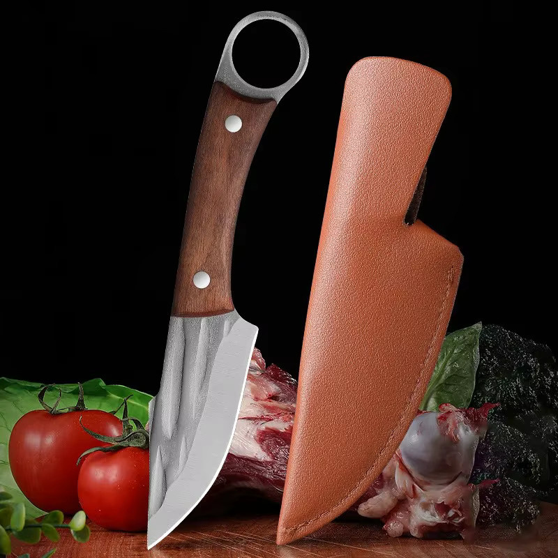 GuanQi Schmiedemesser mit Holzgriff als Fleisch- und Fischmesser zum Filetieren und Schneiden - Bild 2