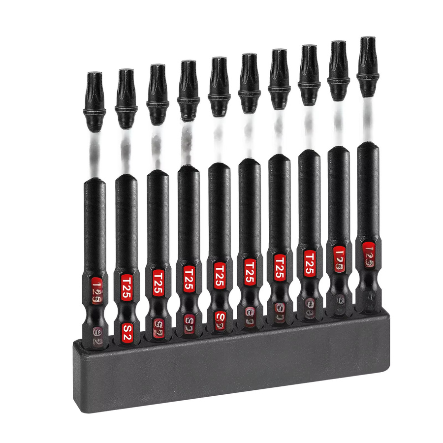 Geinxurn Torx-Schraubendreher-Bit-Set aus S2-Stahl mit Magnetfunktion, T20 und T25, Schwarz, Länge: 7,6 cm - Bild 6