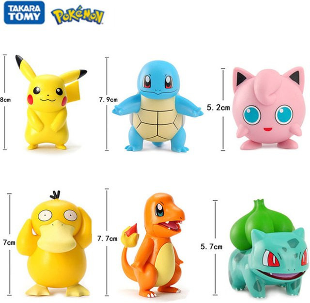 TAKARA TOMY Pokémon Pikachu Charmander Squirtle Bulbasaur Psyduck, Actionfigur, ab 14 Jahren - Bild 1