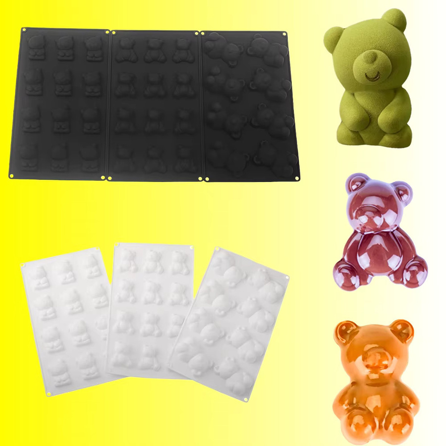 Meibum Silikonform in Bärenform und Herzform für Mousse, Kuchen, Schokolade und Desserts - Bild 2