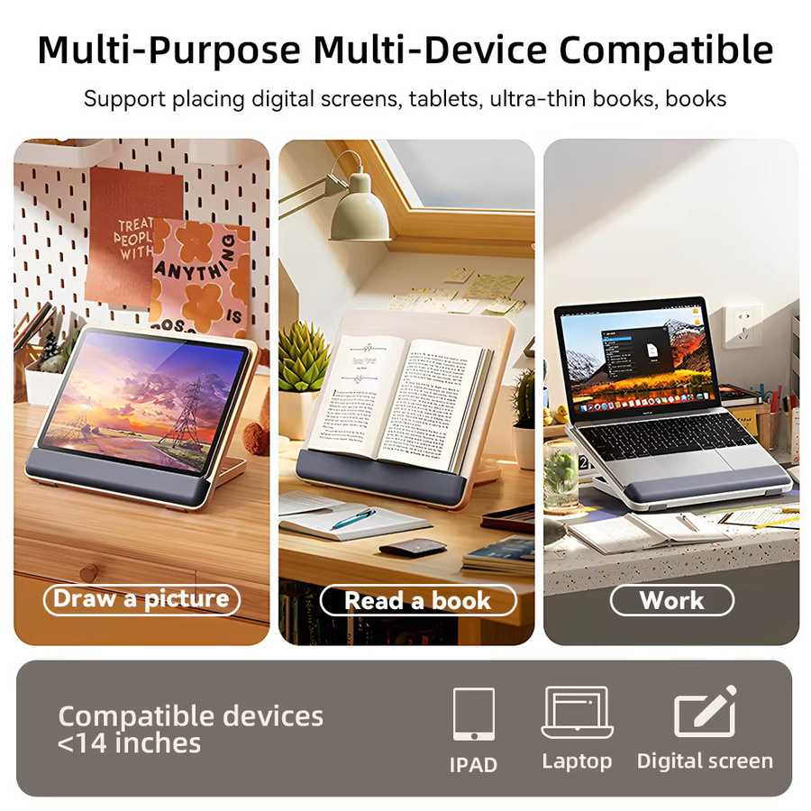Hansong Tablet-Ständer und Laptop-Ständer für 7 bis 14 Zoll, universeller Zeichenständer und Buchhalter für iPad, Samsung, Xiaomi, Lenovo und Microsoft - Bild 2