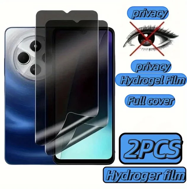 2 Stück Xiaomi Datenschutz Hydrogel Displayschutzfolie für Redmi Note 14 13 Pro Plus 14S 12 11 Pro 11S 15C 14C 13C 12 transparent - Bild 1