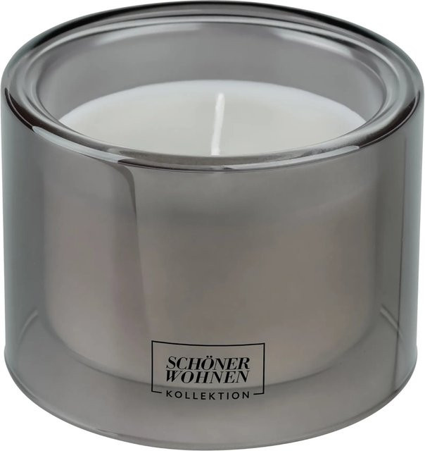 Schöner Wohnen Duftkerze M Cedar in Grau mit Zedernholz und Jasmin im Glas, Durchmesser: 9,5 cm, Höhe: 7 cm - Bild 1