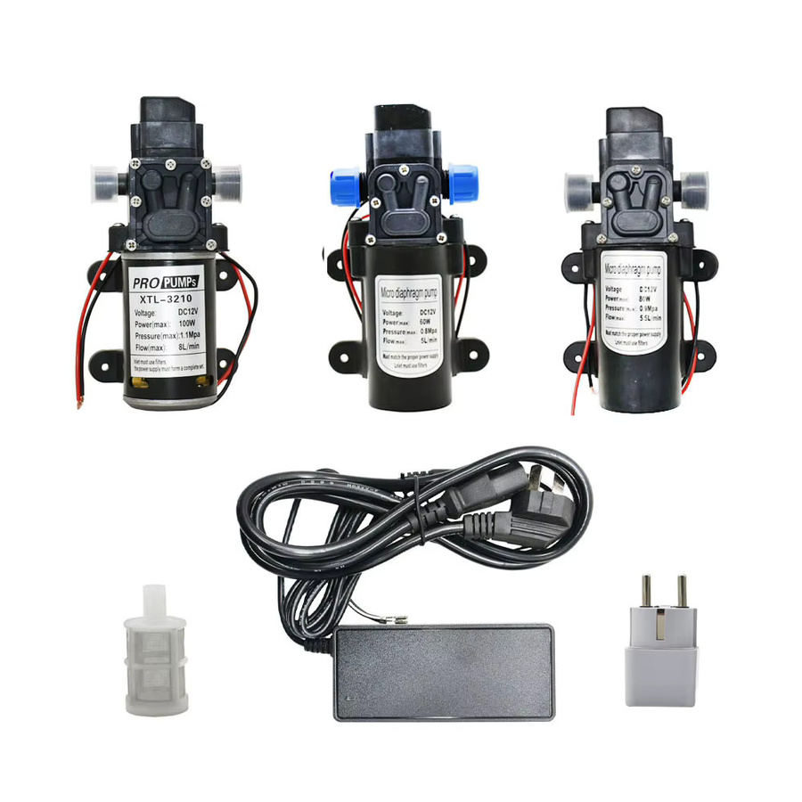 LWHRR Mikro-Hochdruck-Membranpumpe DC-12V als selbstansaugende Druckerhöhungspumpe in Schwarz für Gartenbewässerung und Autowäsche - Bild 2