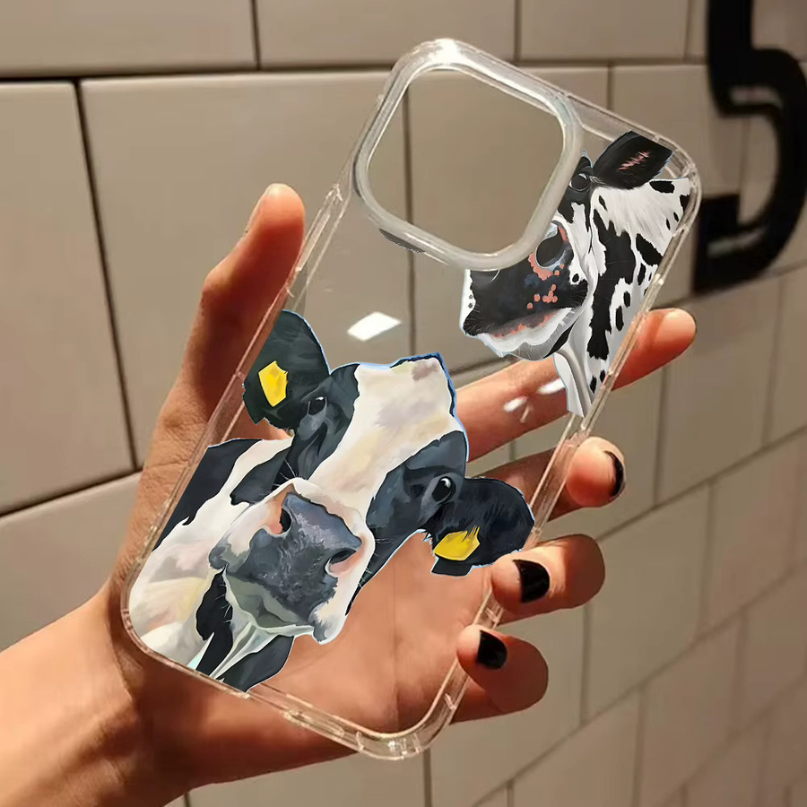 Transparente Silikon Handyhülle mit Kuhmuster für Apple iPhone Modelle (iPhone 11 bis iPhone 17 Pro Max) - Bild 3