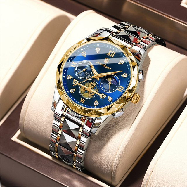 POEDAGAR Armbanduhr Chronograph, Quarz, Edelstahl, Herren - Bild 1