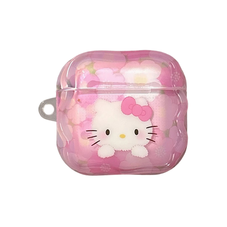 Sanrio Hello Kitty Kopfhörerhülle mit Blumen-Design für Apple AirPods 3, 4, Pro 2 und Pro 3 in Pink aus weichem TPU - Bild 4