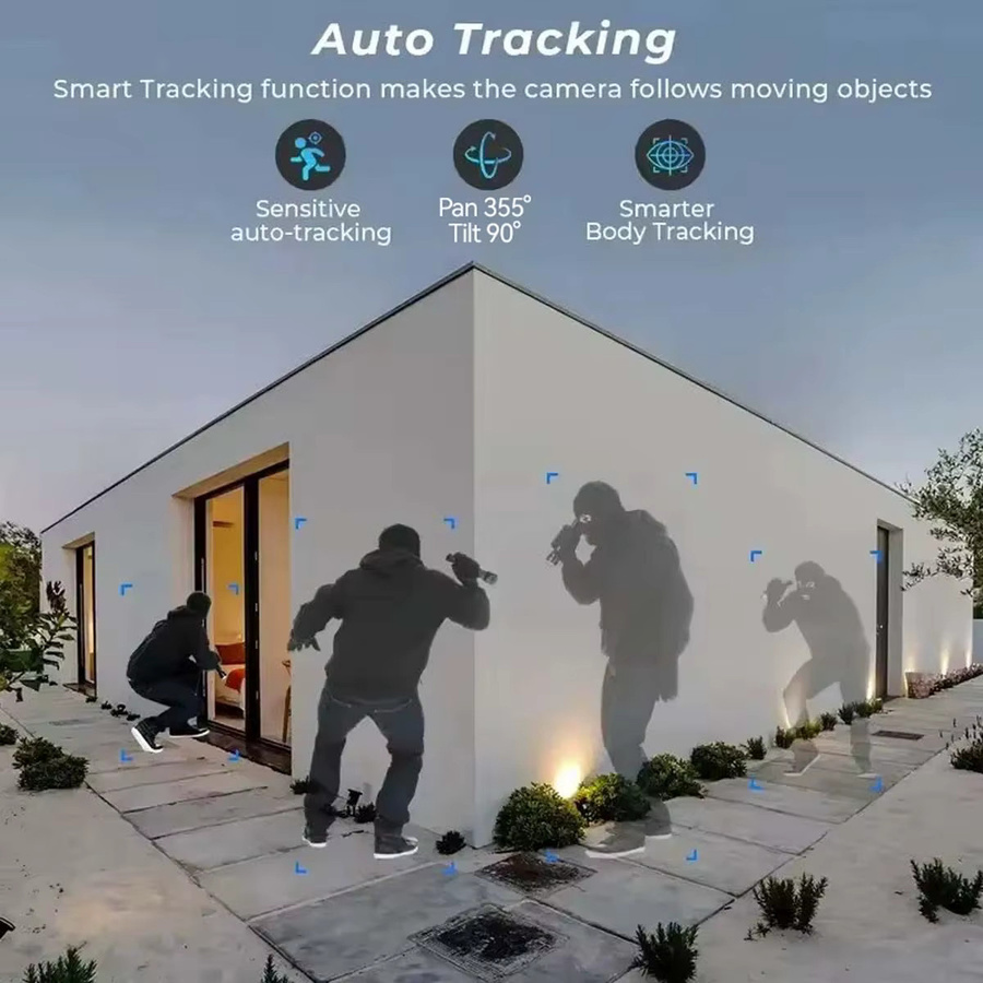 PEGATAH 8MP HD WLAN-Überwachungskamera für den Außenbereich in Weiß mit 4K Auflösung, Dual-Objektiv und Personenerkennung - Bild 5
