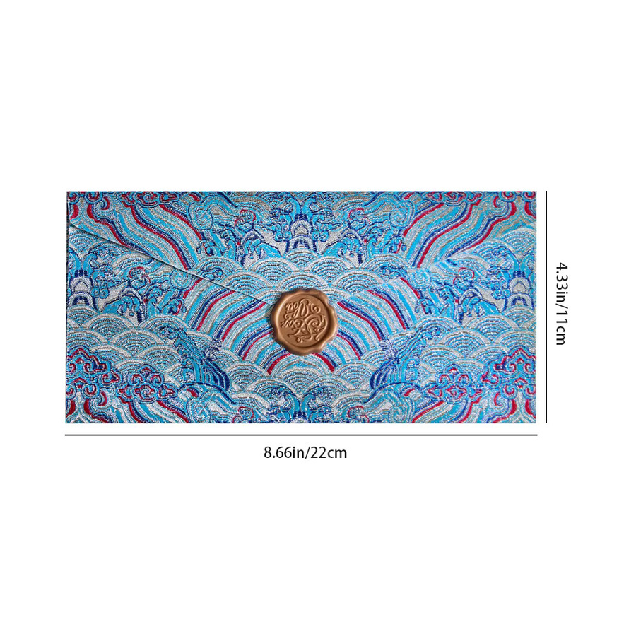Jiuxiao Briefumschlag-Set Wolkenmuster-Serie in Feuerfarben und Blau aus Papier für Einladungen und Segensbotschaften - Bild 3
