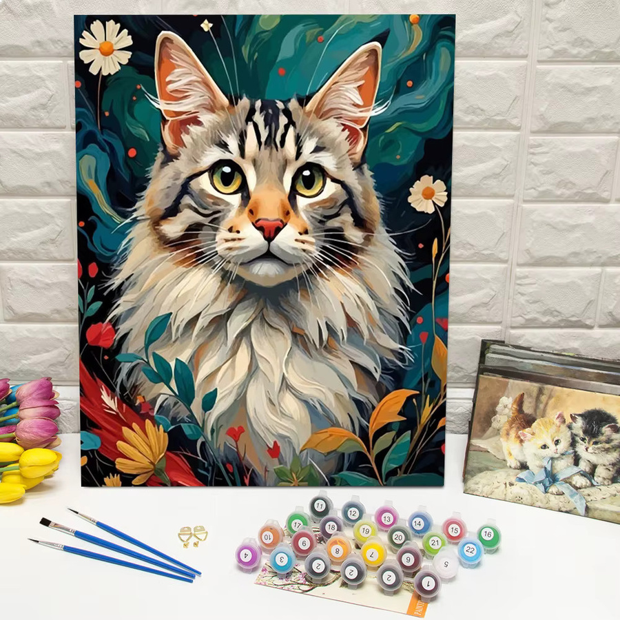 Huacan Katze, Malen nach Zahlen, Kunst- und Bastelset, Bunt / Mehrfarbig - Bild 3