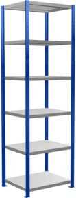 Schulte MultiPlus250 Steckregal Grundregal mit 6 Fachböden und Kreuzstrebe, Farbe: Enzianblau, B/T/H: 75,0 x 60,0 x 250,0 cm - Bild 1
