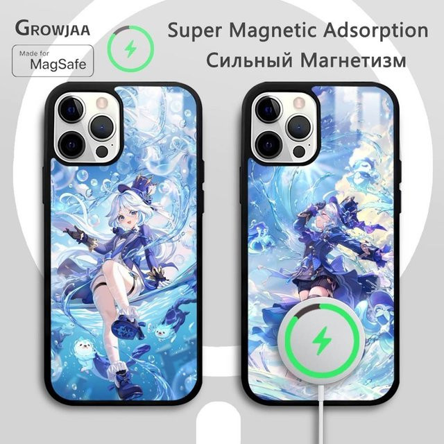 Furina Genshin Impact Handyhülle mit MagSafe und Spiegelfunktion für iPhone 11 bis iPhone 17 Pro Max Plus Mini, Mehrfarbig - Bild 1