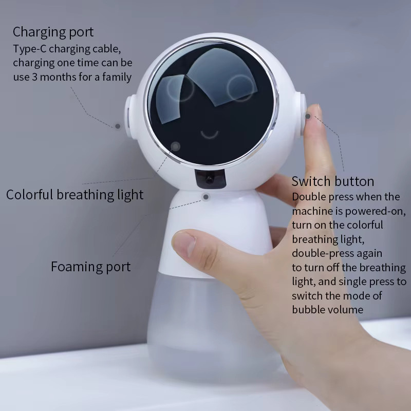MeeGoo Automatischer Schaumseifenspender mit Infrarot-Sensor, USB-wiederaufladbar, Blau - Bild 3