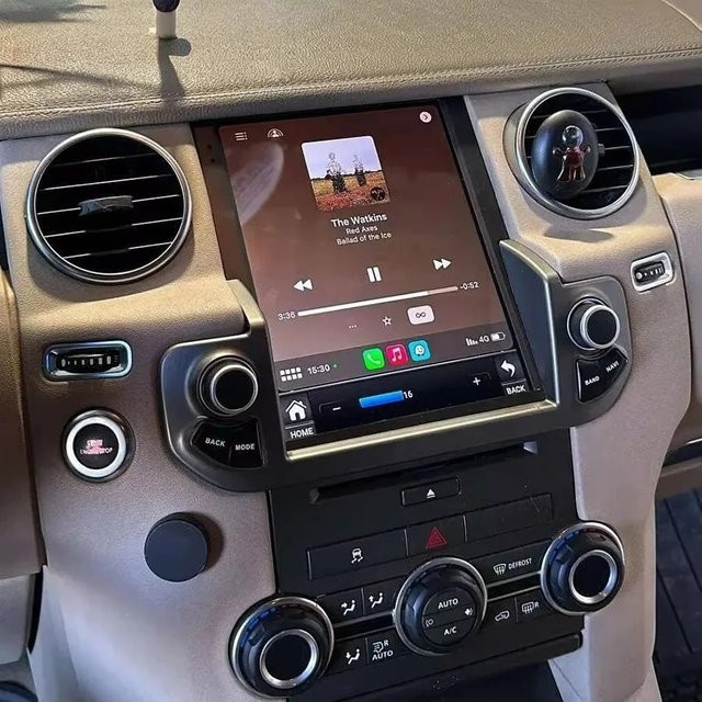 YANFU Android 14 Autoradio mit Touchscreen und GPS-Navigation für Land Rover Discovery 4 LR4 2009 bis 2016 in Schwarz mit LCD-Bildschirm und Klimaanlagen-Steuerung - Bild 1