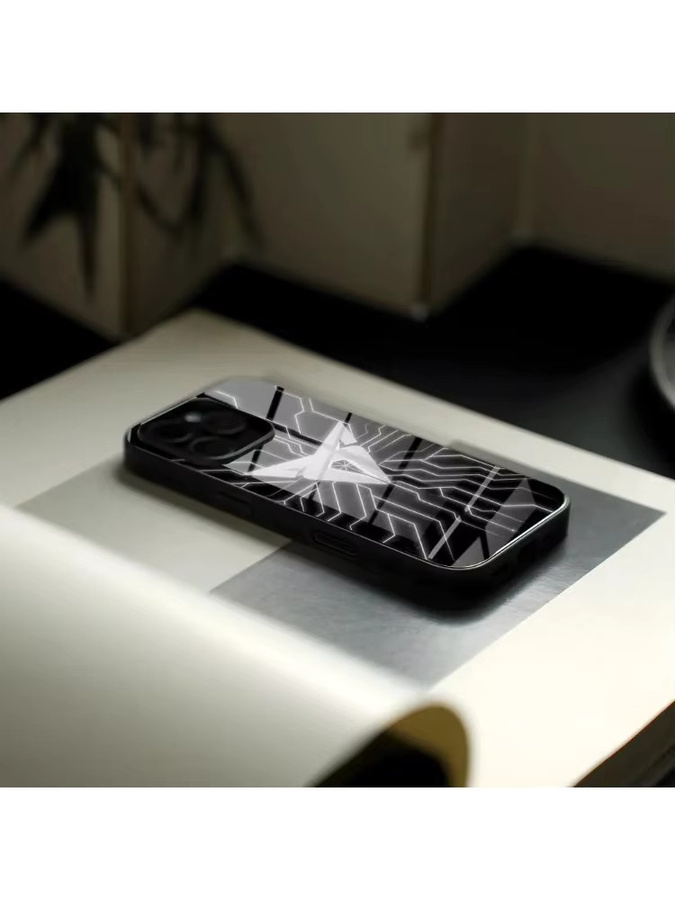 Rastar Handyhülle mit Logo und Licht aus Glas in Schwarz für iPhone und Samsung Modelle - Bild 3