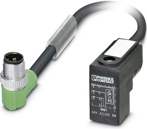 Phoenix Contact Sensor-Aktor-Steckverbinder M12 gewinkelt, 3-polig, schwarz-grau, 1,50 m - Bild 1