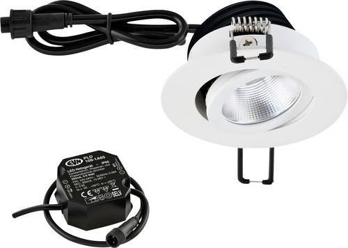 EVN PC650N90140 LED-Einbauleuchte in Weiß, runde Deckenleuchte mit 8,4W, IP65 wetterfest für Bad und Garten - Bild 1