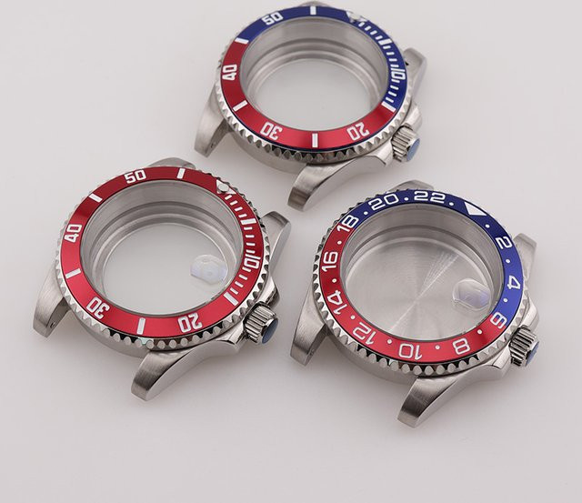 Taucheruhrgehäuse Edelstahl, Schwarz, 40 mm, Saphirglas - Bild 1