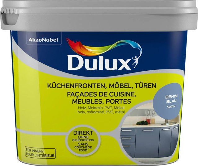 Dulux Fresh Up Lack für Küchen, Möbel und Türen in Satin Denim Blue, 0,75 l - Bild 1