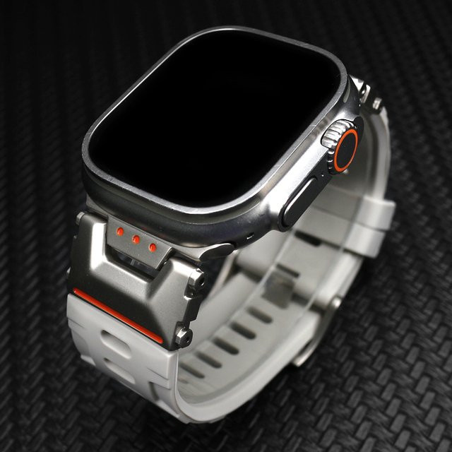 URVOI Uhrenarmband Silikon, Silber, 46 mm, Unisex - Bild 1