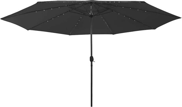 vidaXL Sonnenschirm mit LED-Beleuchtung in Schwarz mit 400 cm Durchmesser - Bild 1