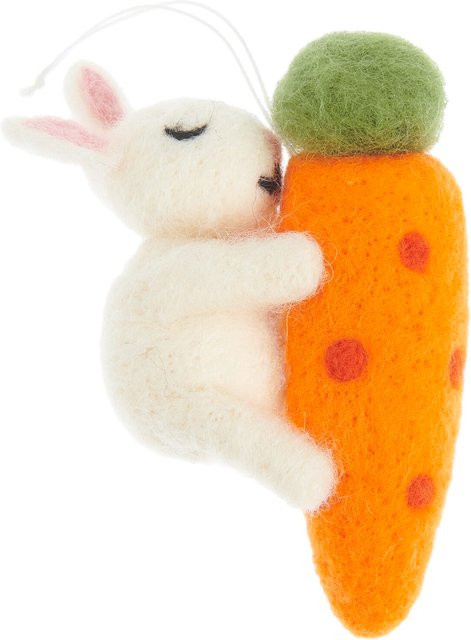 Rico Design Aufhänger Hase auf Möhre als Frühlings- und Osterdekoration aus Filz und Wolle - Bild 1