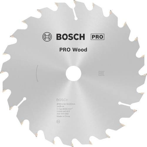 Bosch Optiline Wood Kreissägeblatt aus Stahl mit Hartmetallspitzen in Silber, Durchmesser: 190 mm, Bohrung: 20/16 mm, Zähnezahl: 24 - Bild 1