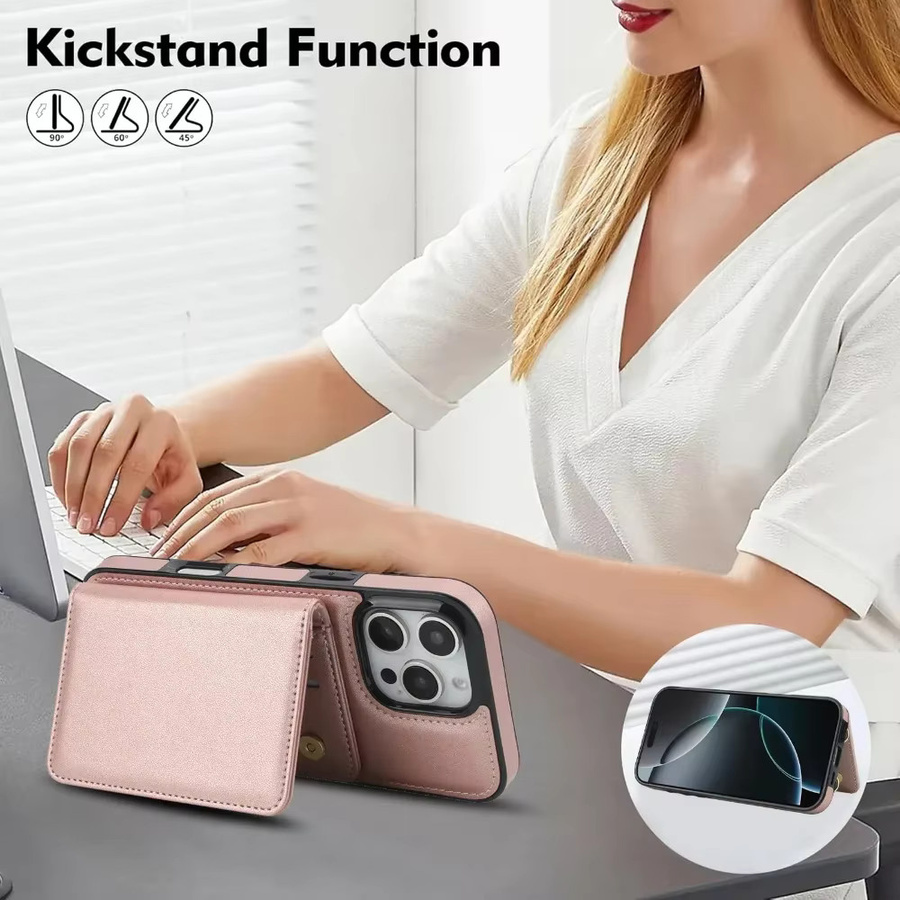 Apple Crossbody Handyhülle mit RFID-blockierendem Kartenhalter für iPhone 16e 16 Pro Max 15 14 13 12 Mini 11 X XS SE in Weiß - Bild 5