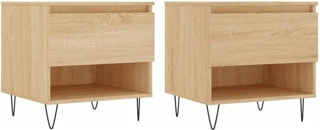 vidaXL Couchtisch Set 2 Stück in Sonoma-Eiche, modern und rechteckig, B/T/H: 50 x 46 x 50 cm - Bild 1