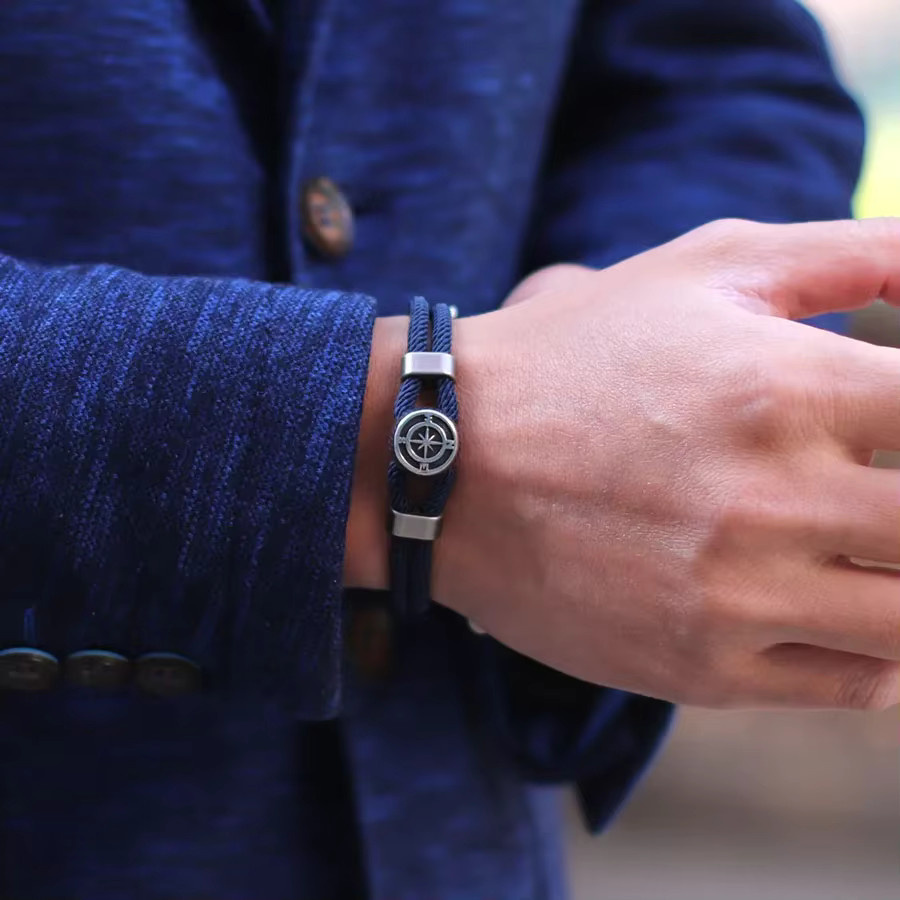Armband Edelstahl, Doppel Schicht, Herren, Vintage - Bild 3