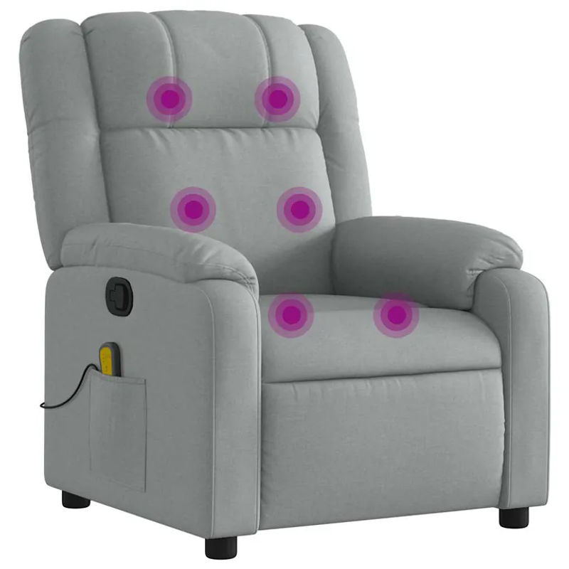 Vidaxl Ausklappbarer Massagesessel in Grau mit Stoffbezug im modernen Design - Bild 4