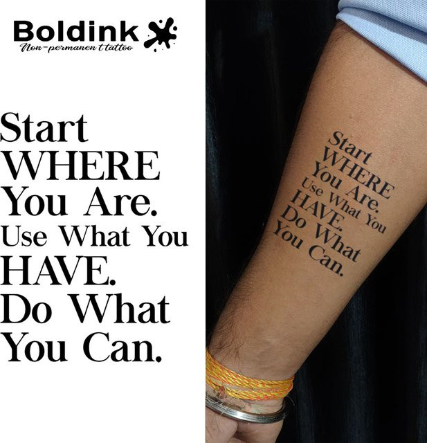 Boldink Tattoo-Aufkleber Life Motto Design, Schwarz-Weiß, Unisex - Bild 1