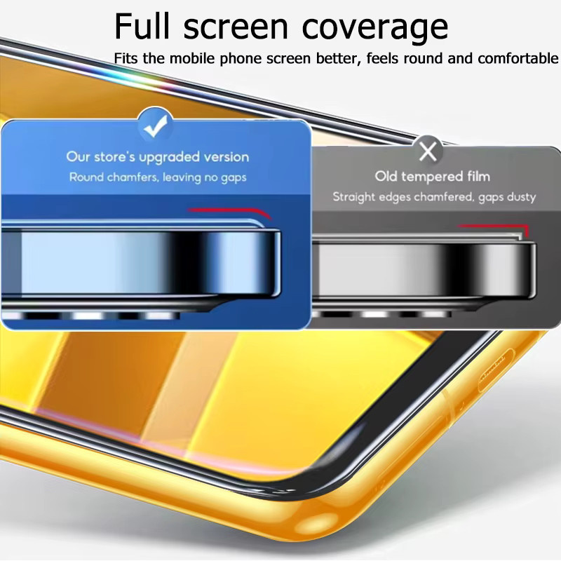 3er-Pack gehärtetes Glas Displayschutzfolie für Xiaomi Poco M5, transparent, 9H Härtegrad mit Fingerabdruck-Entsperrfunktion - Bild 4