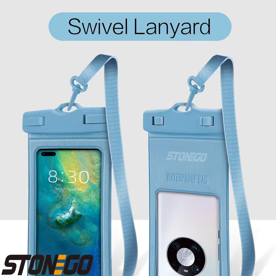STONEGO Universelle wasserdichte Handyhülle für Schwimmen und Tauchen in Weiß oder Blau - Bild 4