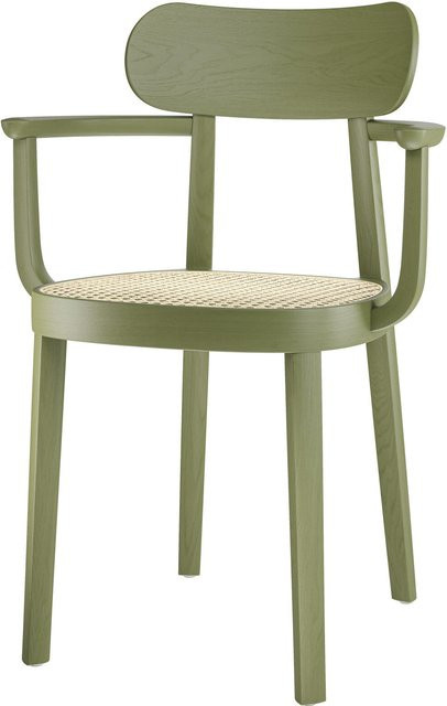 Thonet 118 F Armlehnstuhl aus Holz in Grün - Bild 1