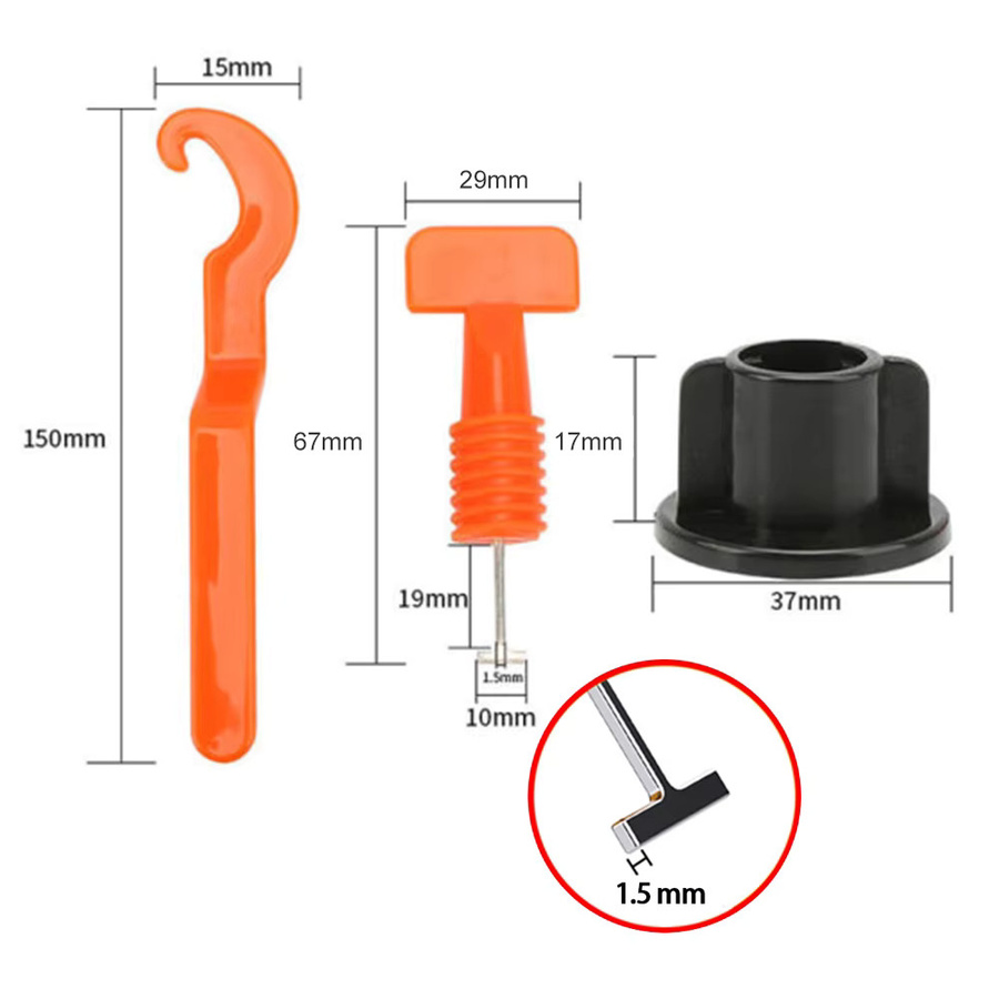 Bauwerk 51-teiliges Bodenfliesen Nivellierung System Kit mit Clips und Spacern für die Verlegung von Porzellan und Keramik sowie zur Wandbefestigung - Bild 2