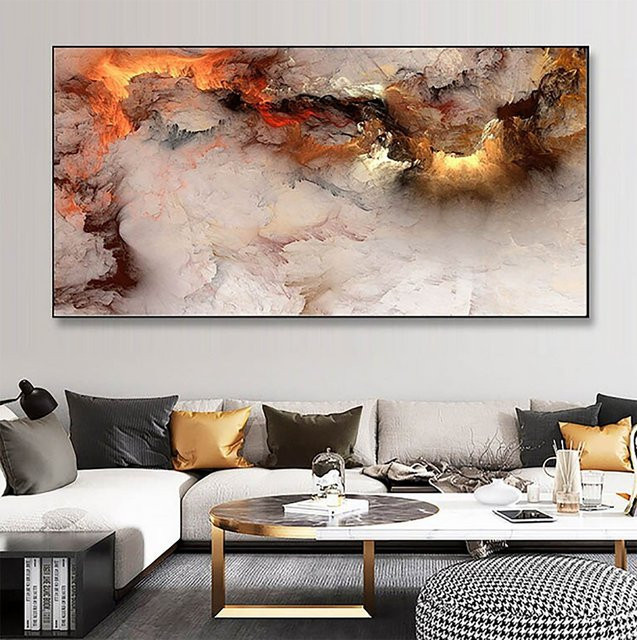 TPFLiving Poster Leinwand Abstrakte bunte Wolken Multicolor B: 30 cm, H: 60 cm - Bild 1