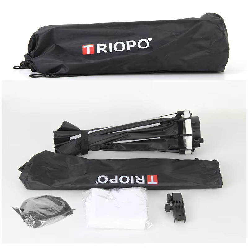 Triopo Universal Outdoor Regenschirm Octagon Softbox mit Wabengitter in Schwarz für Godox V1 AD200 und Yongnuo 560, 90 cm - Bild 5