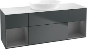 V&B Waschtischunterschrank Finion mit Wandbeleuchtung, lackiert, Breite: 160 cm, Tiefe: 50,1 cm, Höhe: 50,1 cm - Bild 1