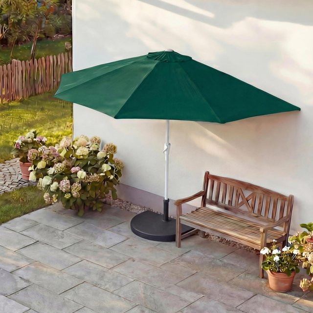 MCW Sonnenschirm Lorca Halbrund Grün mit Ständer, UV 50+ aus Polyester und Aluminium, Breite: 300 cm - Bild 2