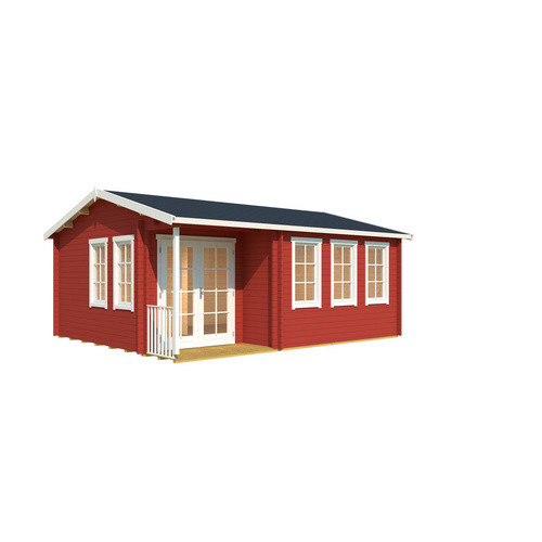 Lasita Blockbohlenhaus Sri Lanka Gartenhaus mit Satteldach in Rot, B/H/T: 600 x 285 x 321,8 cm - Bild 2