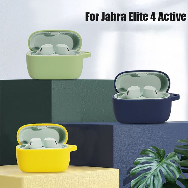 Silikonhülle für Jabra Elite 4 Bluetooth-Kopfhörer in Schwarz - Bild 1
