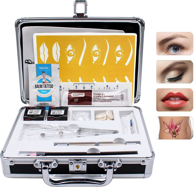 Biomaser Eyebrow Kit Permanent Make-up Maschine, Microblading Pen mit Nadeln und Klingen - Bild 1